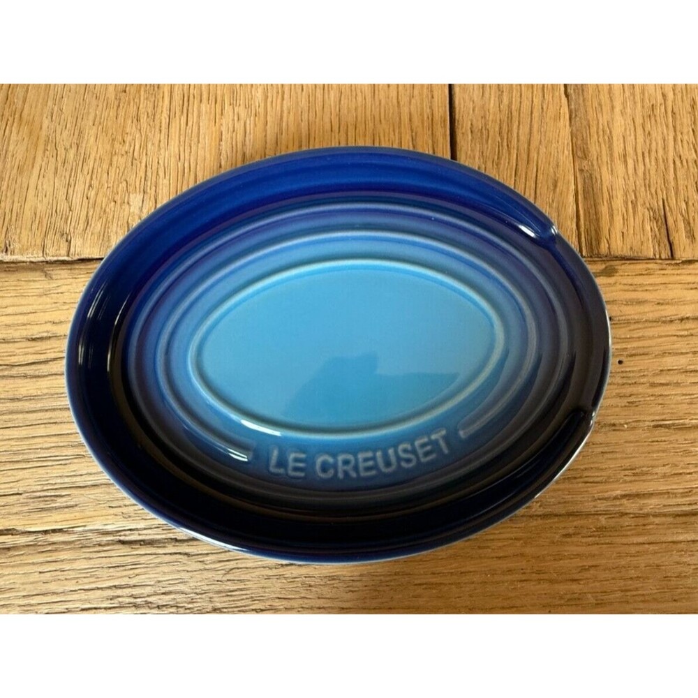 Le Creuset Stoneware Oval Spoon Rest Azure Blue NEW
